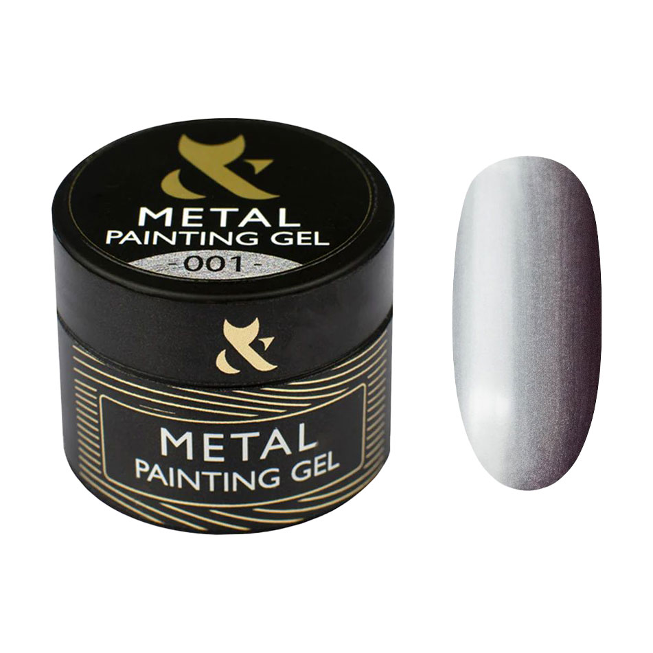 Гель-фарба для нігтів F.O.X Metal Painting Gel 001, 5 мл